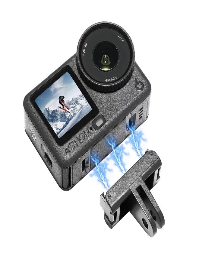 ادوفيس قاعدة تثبيت مغناطيسية سريعة الفك من ADOFYS لكاميرا DJI Osmo Action 6/Osmo Nano، مزودة بمغناطيس فائق القوة ومزالج معدنية، وقاعدة محول لملحقات كاميرا DJI Osmo Action 6/Osmo Nano - Image 4