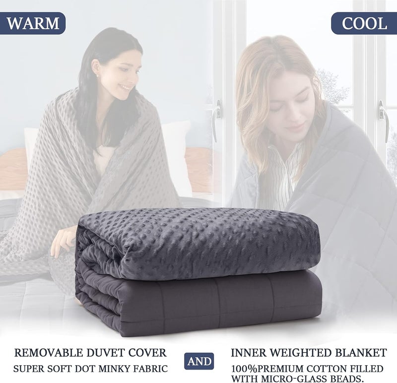 yescool Weighted Blanket for Adults (25 lbs, 60" x 80", Charcoal Gray) Cooling Heavy Blanket for Sleeping Perfect for 140-160 lbs, Queen Size Breathable Blanket with Premium Glass Bead - Image 2