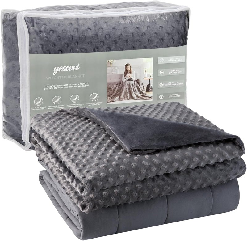 yescool Weighted Blanket for Adults (25 lbs, 60" x 80", Charcoal Gray) Cooling Heavy Blanket for Sleeping Perfect for 140-160 lbs, Queen Size Breathable Blanket with Premium Glass Bead - Image 1