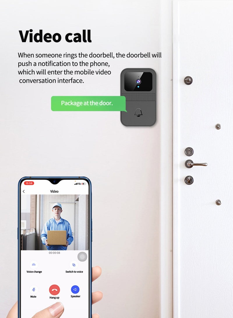 Bcarenest Wireless Video Doorbell,with App Live View, IP55 Waterproof, Two-Way Talk, Cloud Storage, Night Vision ，AA Battery-Powered, Includes 1 Outdoor Camera Transmitter & 1 Indoor Chime Receiver - Image 4