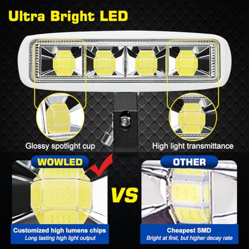WFPOWER Clamp on Boat Spotlights, Flexible LED Spreader Marine Spotlights Waterproof, 6 inch Deck Dock Spot Light Bar for Boat Accessories Fishing T-Top Truck SUV ATV 12V - Image 4