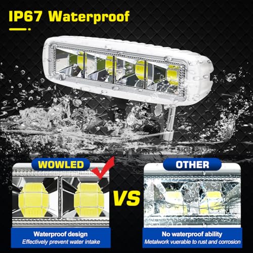 WFPOWER Clamp on Boat Spotlights, Flexible LED Spreader Marine Spotlights Waterproof, 6 inch Deck Dock Spot Light Bar for Boat Accessories Fishing T-Top Truck SUV ATV 12V - Image 5