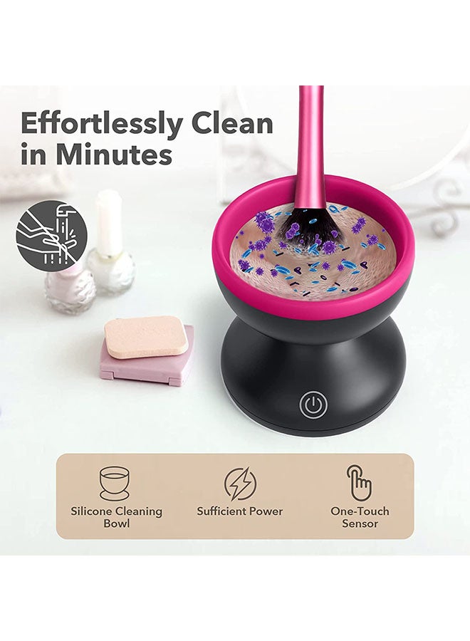 Electric Makeup Brush Cleaner,Usb Design,Makeup Brush Cleaning Tool,Various Sizes Makeup Brush Cleaning Set Black - Image 2