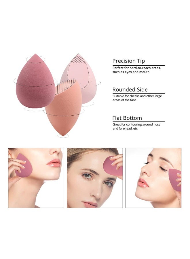 4Pcs Makeup Sponges Set - 4 Beauty sponges Blending Blenders, Flawless for Cream, Powder and Liquid (Pink) - Image 5