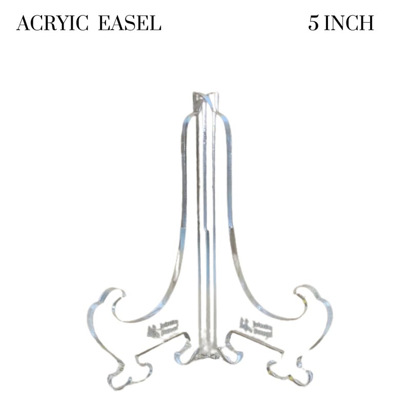 Snoogg Display Easel Stand - Artist Easel for Art and Craft Painting, Canvas Holder, Tabletop Stand for Cards, Photos, Phone, and Wedding Decorations (Acrylic 5 Inch 5 Pc Pack) - Image 2