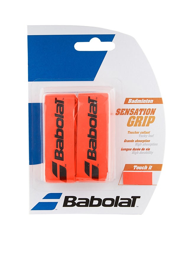 Babolat Badminton Grips Grip Sensation X2 670064-201 Fluo Red – Comfortable, Durable, Anti-Slip, Professional & Amateur Players, Training, Home Gym, Fitness, Outdoor Sports