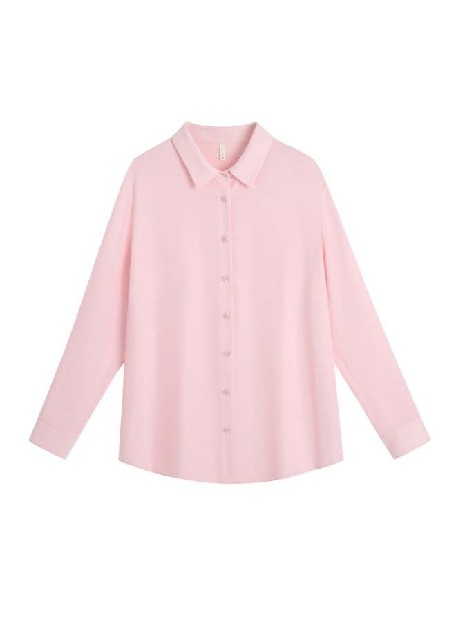 Generic - Spring New Arrival Chubby Girl Plus Size Women's Clothing Solid Color All-match Stacked Loose Long-sleeved Lapel Shirt Coat 62322 - Image 1