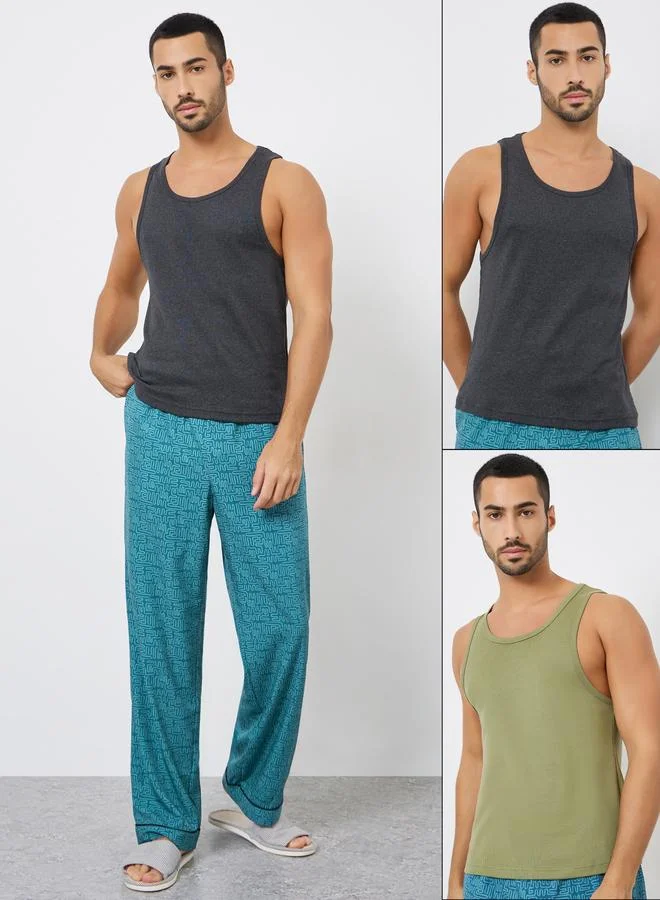 Pack of 2 - Solid Cotton Vest