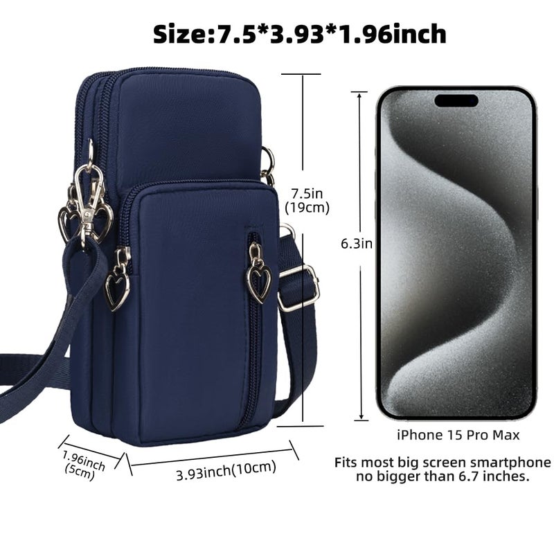 JANKS Crossbody Wallet Phone Bag for Women, Nylon Small Crossbody Shoulder Bag Arm Bag, Cell Phone Purse, Mini Wallet with Adjustable Strap - Image 3