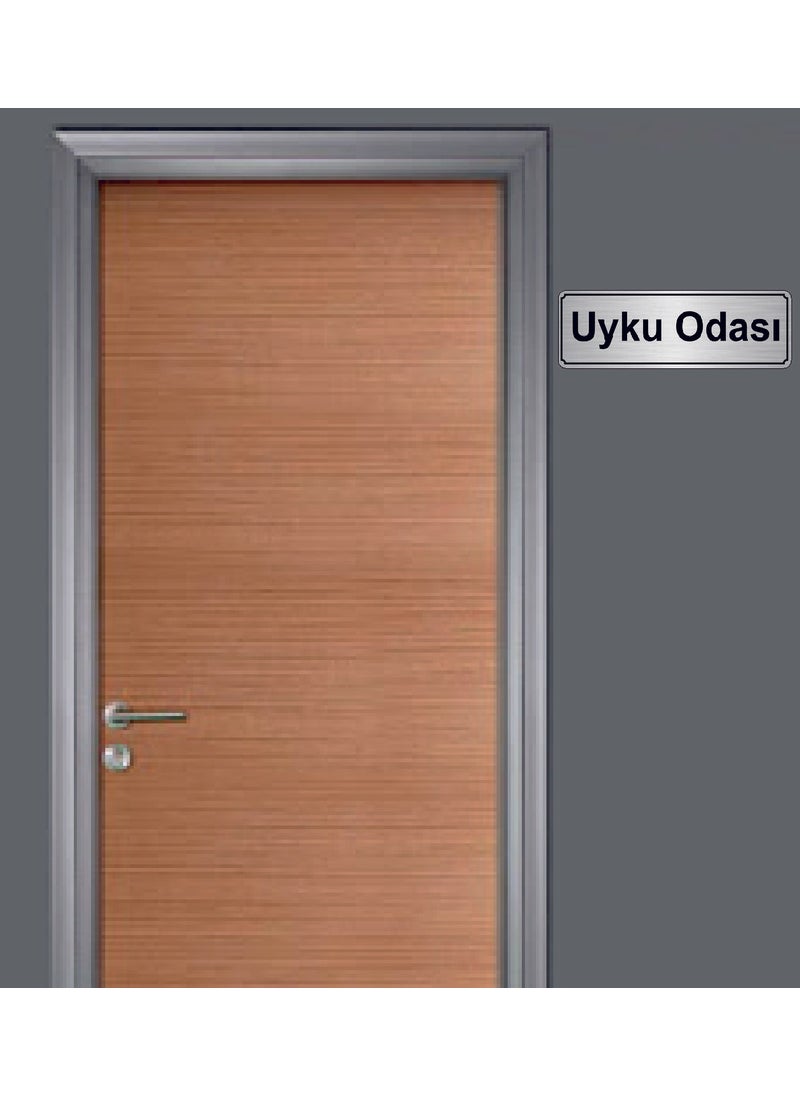 Hediyelikevi Silver Color 10x20 Cm Sleeping Room Written Metal Direction Sign  - Image 2