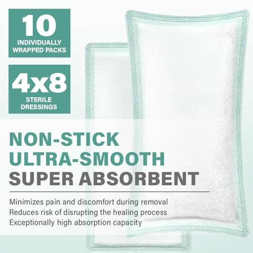 EVERLIT CARE EquiFlow Super Absorbent Dressing for Heavily Exuding Wound | Fast-Absorbing Non-Adhesive Polymer Dressing with Nonstick Gauze Pad | High Absorption & Retention | Pack of 10 (4" x 8") - Image 2