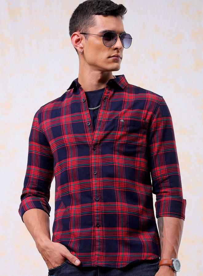 شركة المرآب الهندية قميص بطبعة مربعات - Image 1