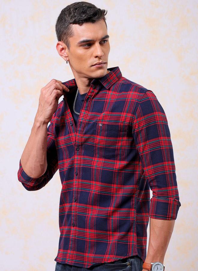 شركة المرآب الهندية قميص بطبعة مربعات - Image 3