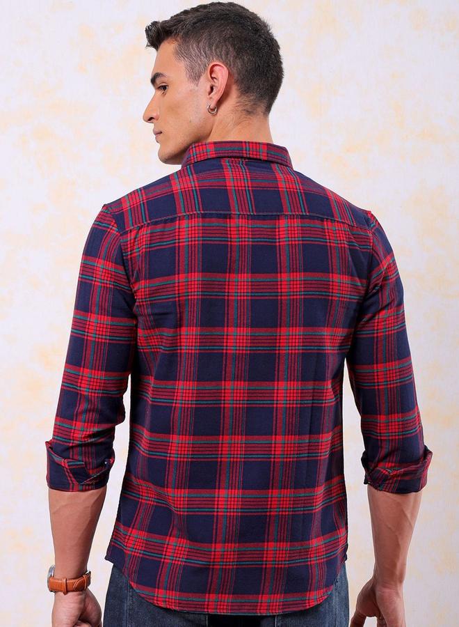 شركة المرآب الهندية قميص بطبعة مربعات - Image 5