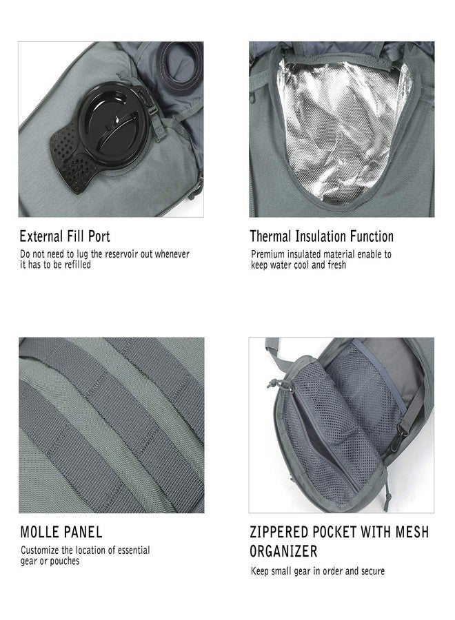 Unigear Tactical Hydration Packs Backpack 1050D with 2.5L Water Bladder, Thermal Insulation Pack Keeps Liquid Cool up to 4 Hours for Hiking, Cycling, Hunting and Climbing (Gray) - Image 4