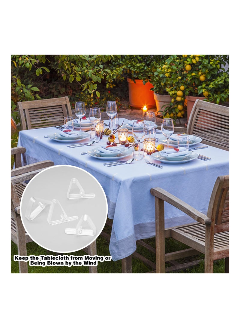 SYOSI 48Pcs Table Cloth Holder Clips, Plastic Tablecloth Clips for Outdoor Picnic Tables, Clear Picnic Table Clips for Tablecloth, Table Skirt Clip Table Cover Clips to Hold Down Tablecloth for Party Events - Image 4