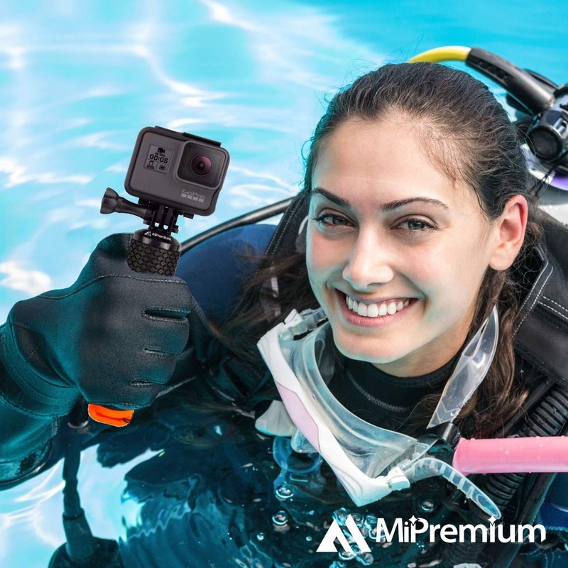 MiPremium Waterproof Floating Hand Grip compatible with GoPro Hero 12 11 10 9 8 7 6 5 4 3 3+ 2 1 Session Black Silver Camera Handler & Handle Mount Accessories Kit for Water Sport and Action Cameras (Orange) - Image 3