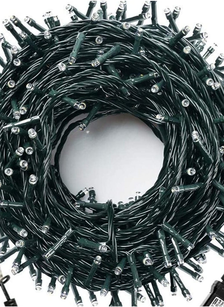 PAMEER - Cool White LED String Lights Black Wire Plug in 20mtr 250 LEDs String Home Decorative LED Strip for Christmas EID Ramadan and Wedding Parties Decoration Box Button Control 8 Modes - Image 1