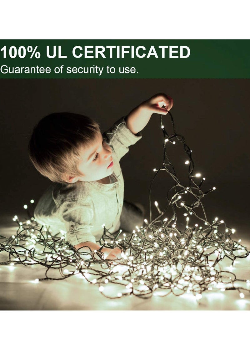 PAMEER - Cool White LED String Lights Black Wire Plug in 20mtr 250 LEDs String Home Decorative LED Strip for Christmas EID Ramadan and Wedding Parties Decoration Box Button Control 8 Modes - Image 1