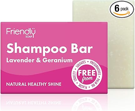 Friendly Soap Lavender and Geranium Natural Shampoo Bar Case of 6 - Image 1
