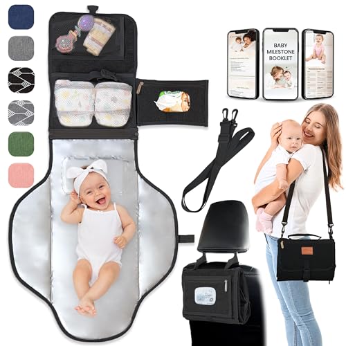 PILLANI Portable Changing Pad for Newborns, Travel Diaper Changing Pad - Waterproof, Foldable & Detachable Diaper Changing Station for Baby Registry Search - Image 1