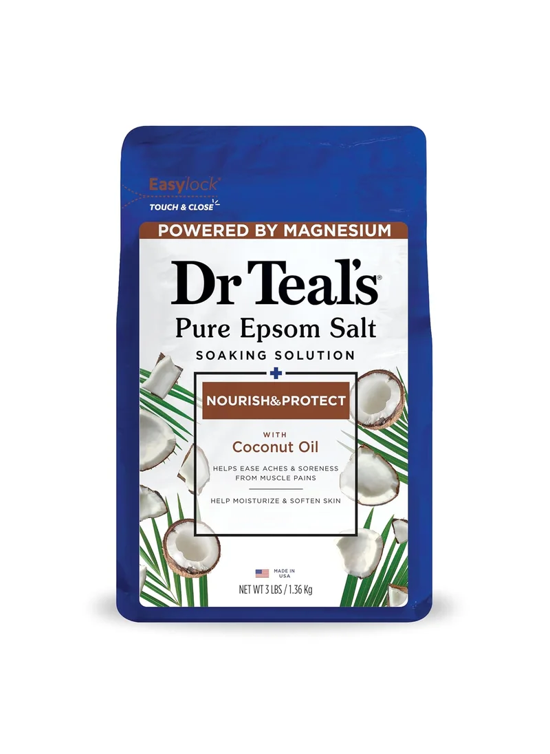 دكتور تيل Dr Teal's Epsom Bath Salt Soaking Solution - Coconut Oil 1.36Kg