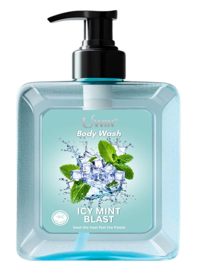 UWIN Icy Mint Blast Body Wash, -5°C Instant Chill Effect, Deep Hydration with Natural Mint Extracts, 250ml - Image 1