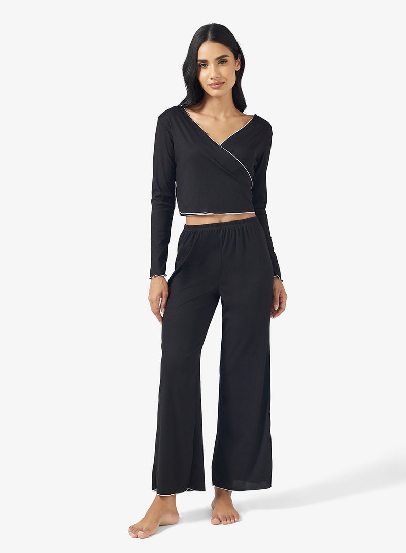 Ginger Wrap Around Lounge Top & Pyjama Set - Image 1