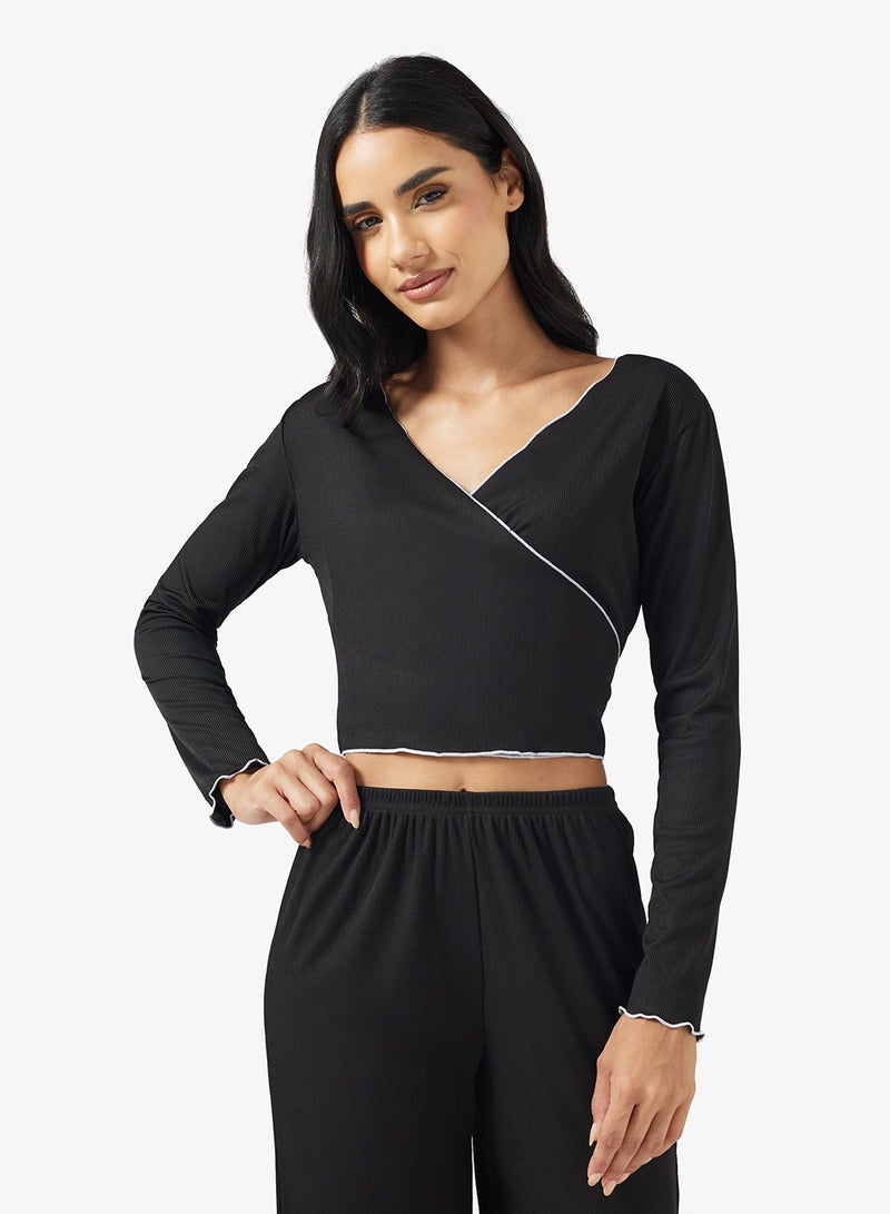 Ginger Wrap Around Lounge Top & Pyjama Set - Image 3