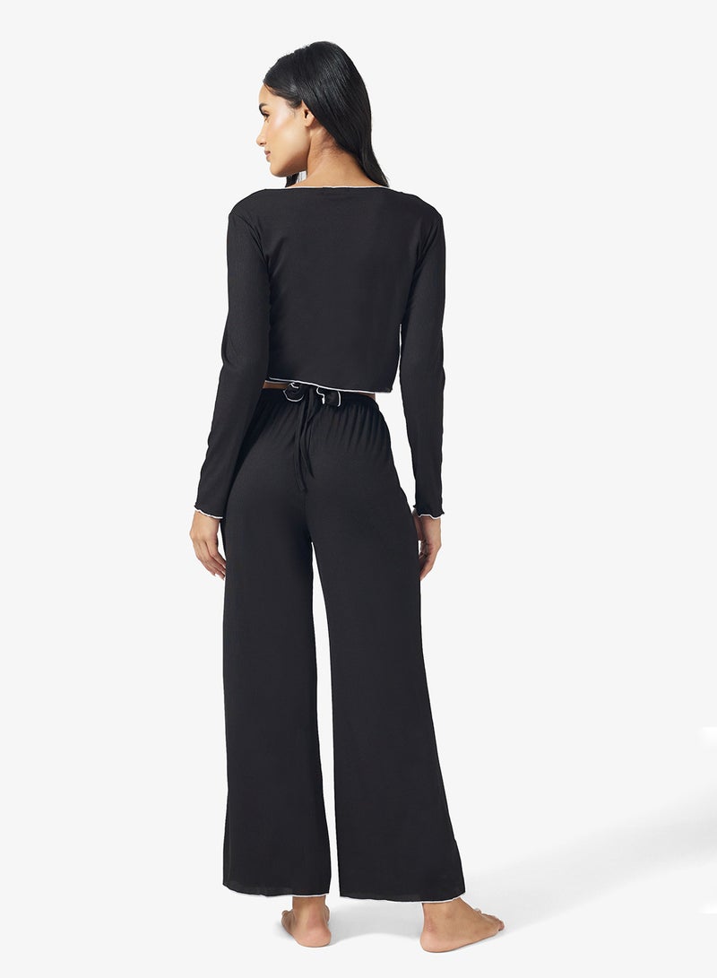 Ginger Wrap Around Lounge Top & Pyjama Set - Image 2