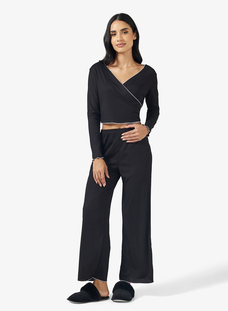 Ginger Wrap Around Lounge Top & Pyjama Set - Image 5