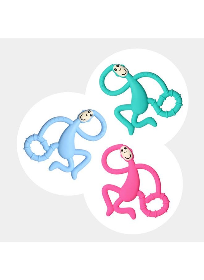 Thoraya - Baby Teether Toys Monkey Shape Easy To Hold Soft Silicone Infant Chewing Toy for Home Blue - Image 1