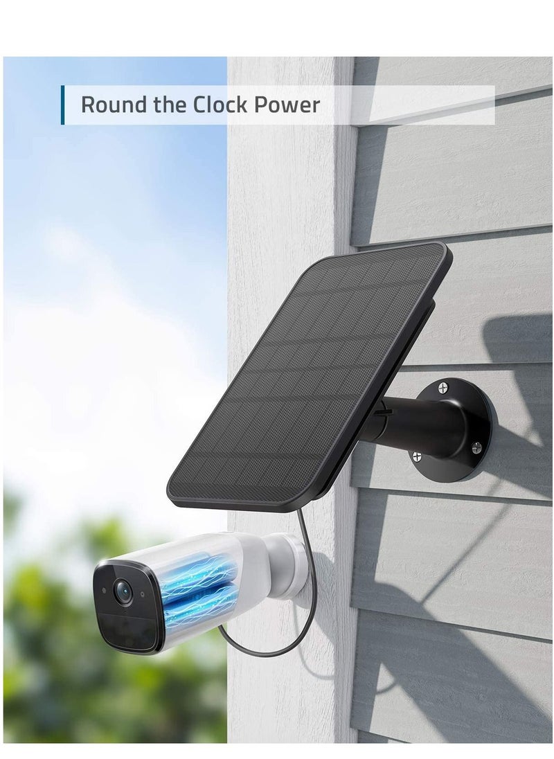 Eufy Security Certified eufyCam Solar Panel, Continuous Power Supply, 2.6W Solar Panel, IP65 Weatherproof T8700011