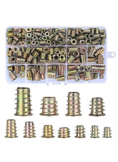 230 Pcs Threaded Inserts Nuts, Threaded Wood Inserts Nuts Assortment Tool Kit, 11 Sizes Metric M4/M5/M6/M8/M10 Hex Socket Drive Furniture Screw