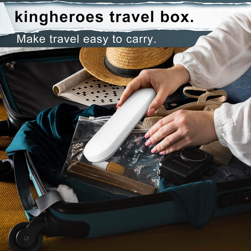 kingheroes Electric Toothbrush Set, Comes with 8 Brush Heads & Travel Case,4 Modes with 2 Minutes Built in Smart Timer, One Charge for 60 Days, 42000 VPM Motor (Pink) - Image 3