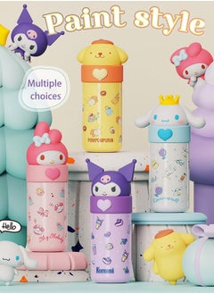 Jorunb Cute Water Bottle Cartoon Thermos Water Bottle Cute Insulated Water Bottle Stainless Steel Water Cup for Hot or Cold Drinks Adorable Travel Mug School Boys Girls 350ML/12.3oz (Pink)  - Image 4