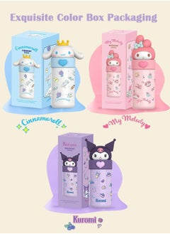 Jorunb Cute Water Bottle Cartoon Thermos Water Bottle Cute Insulated Water Bottle Stainless Steel Water Cup for Hot or Cold Drinks Adorable Travel Mug School Boys Girls 350ML/12.3oz (Pink)  - Image 5