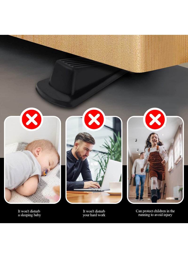 Utron 4 Pack Door Stoppers for Bottom of Door, Door Stops, Rubber Door Stopper Wedge, Sturdy Stackable Door Stops for Floor  - Image 5