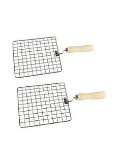 BLUE WONDER BLUE WONDER Stainless Steel Wooden Roasted Jali Square and Multicolour Pack of 2  - Image 1