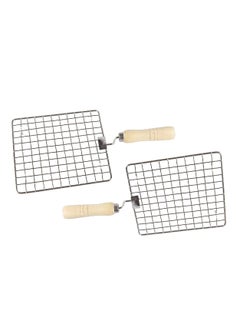BLUE WONDER BLUE WONDER Stainless Steel Wooden Roasted Jali Square and Multicolour Pack of 2  - Image 2
