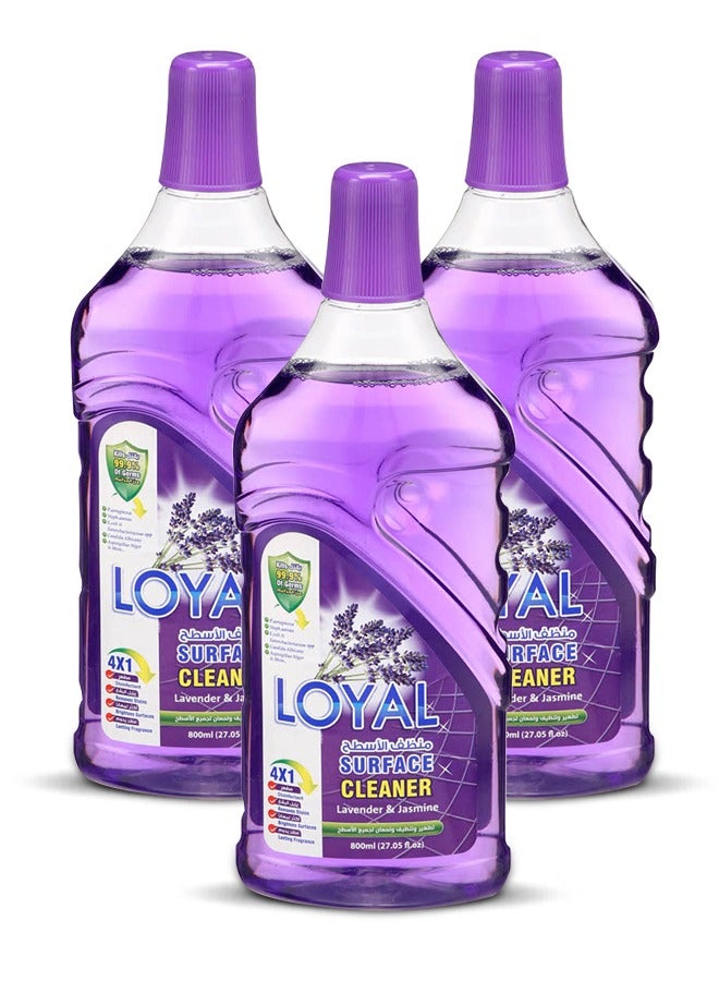 loyal Surface Cleaner Liquid Fields of Lavender 3x800ml - Image 1