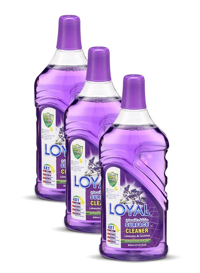 loyal Surface Cleaner Liquid Fields of Lavender 3x800ml - Image 2