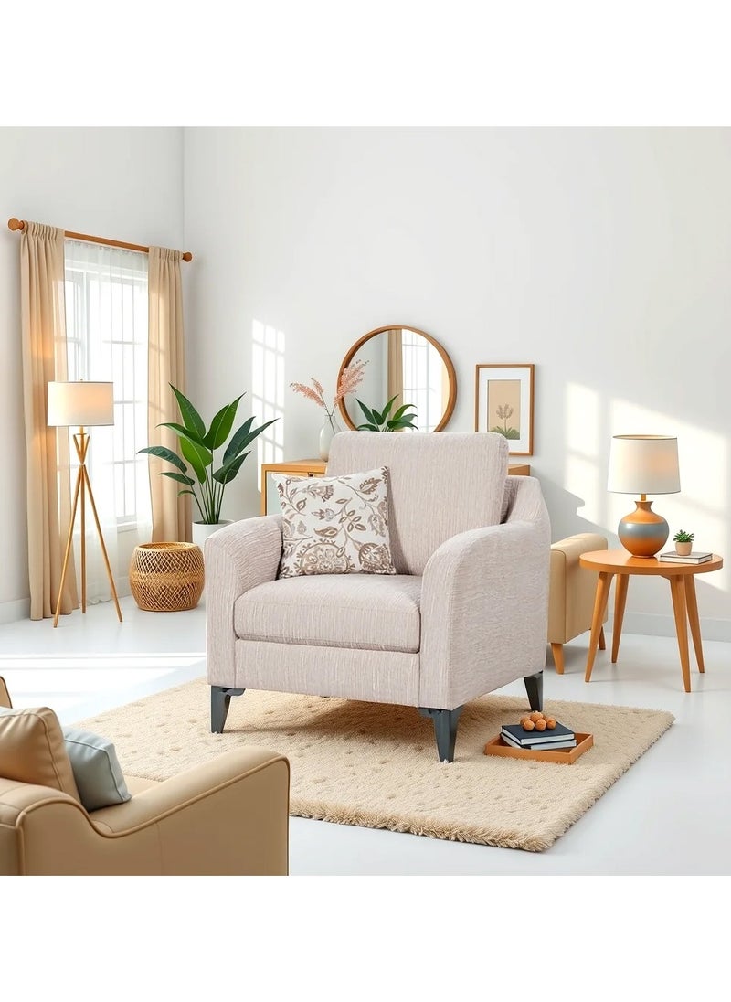ROYALOAK Weston Single Seater Sofa in Fabric Upholstery  Durable Metal Frame  Compact & Comfortable Accent Chair for Living Room or Office  - Image 1