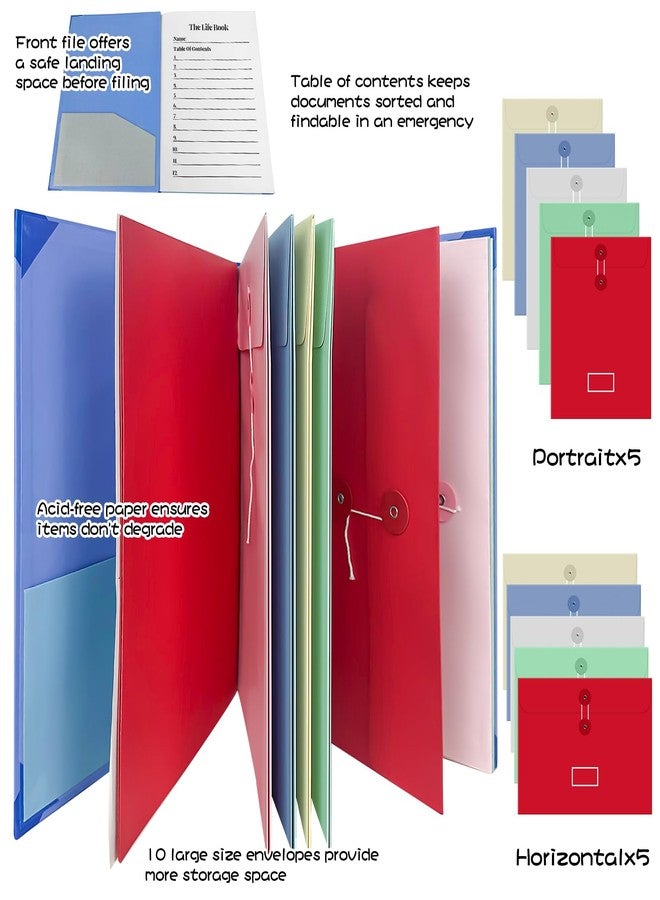 Liomus Important Document Organizer 10Color Envelopes Organ Document Folder - Image 3