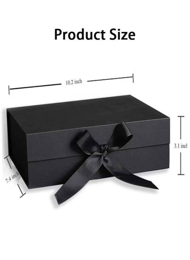 NIIMBOT Black Gift Box with Ribbon 26*19*8cm Gift Boxes with Lid for Presents with Ribbon and Magnetic Closure, Gift Bag for Mother's Day, Valentine's Day, Birthdays, Party (1-Pack) (Black) - Image 5