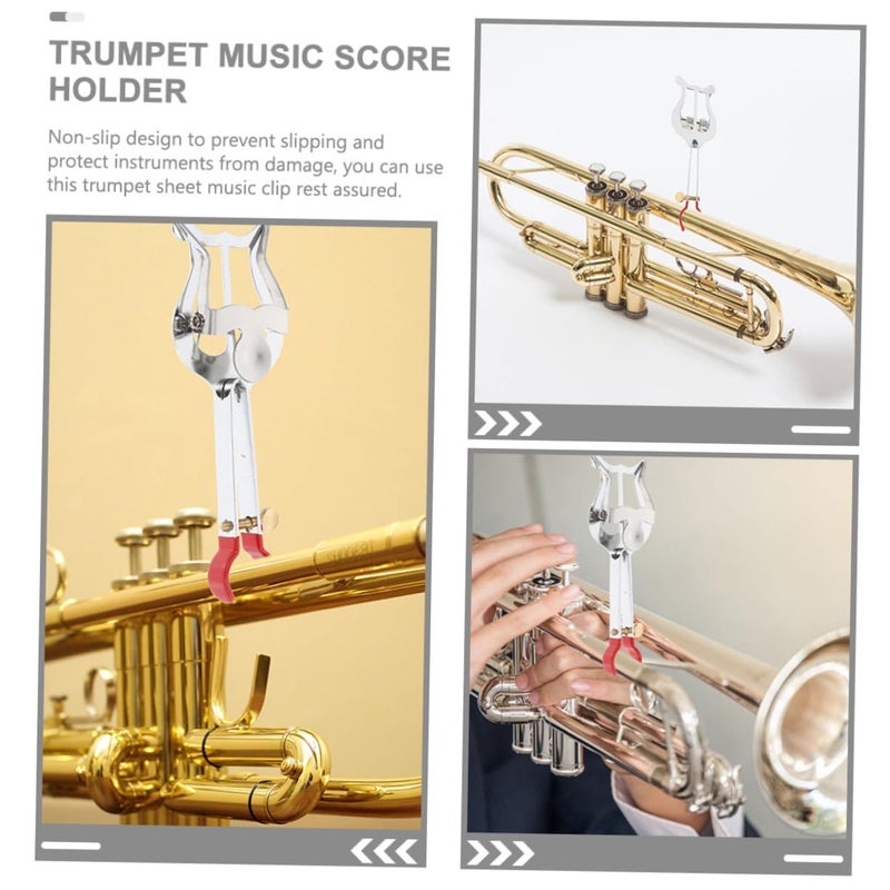 Metal Trumpet Lyre Sheet Clip Clamp Secure Grip Non Slip for Marching Band Cornets - Image 5