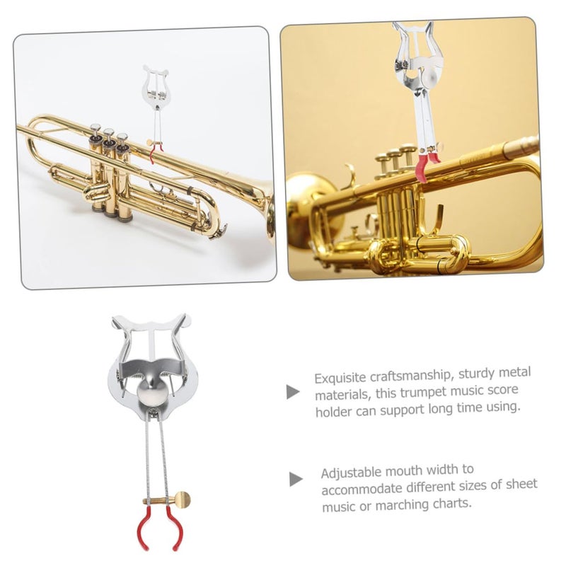 Metal Trumpet Lyre Sheet Clip Clamp Secure Grip Non Slip for Marching Band Cornets - Image 4