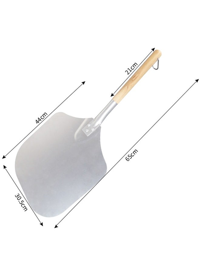 LENND - Premium Aluminum Pizza Peel With Detachable Beech Handle, 30.5 * 65cm, Convenient To Store, Good Helper For Baking, Homemade Pizza And Bread - Image 1