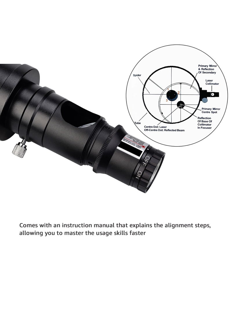 SVBONY SVBONY SV121 Red Laser Collimator, Adjustable 1.25 inch Collimation Eyepiece, with 2 inches Adapter, Telescope Accessory for Newtonian Dobsonian Marca Telescope  - Image 5