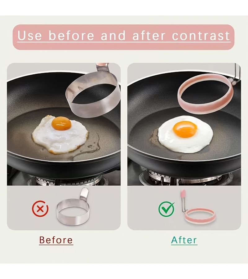 قالب حلقة البيض السيليكوني الأزرق أداة قلي متعددة الوظائف للمطبخ - Image 5
